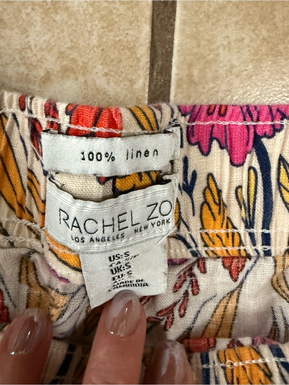 Floral Wide-Leg Pants - Pink, Red & Yellow - Picture 2 of 2